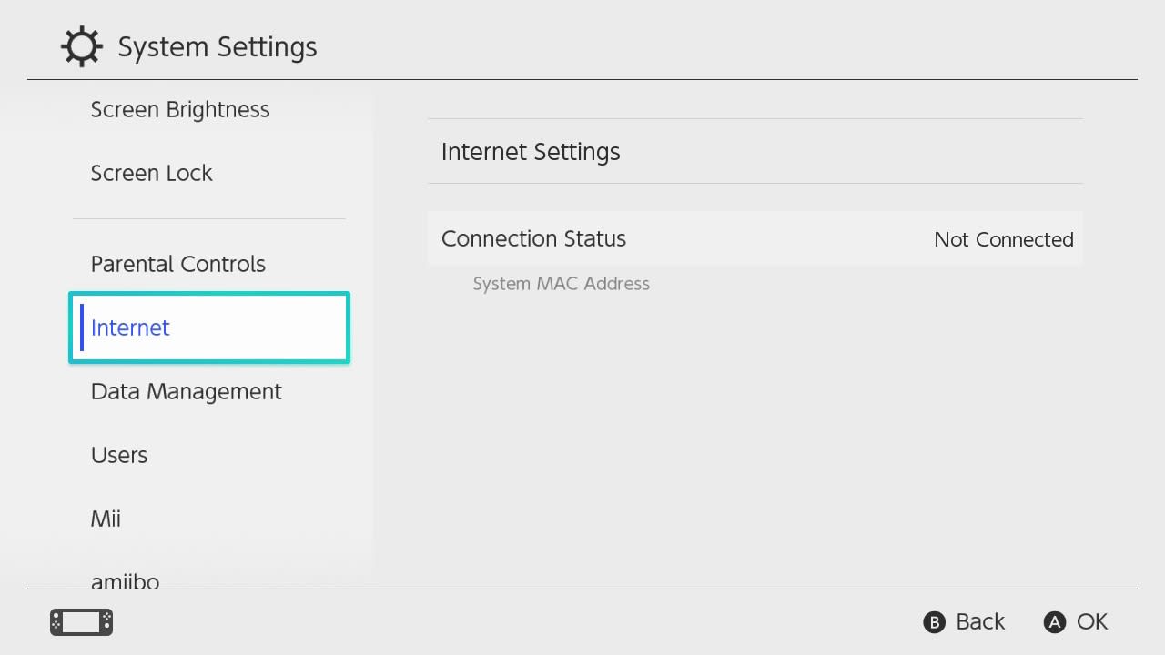 Internet system settings 