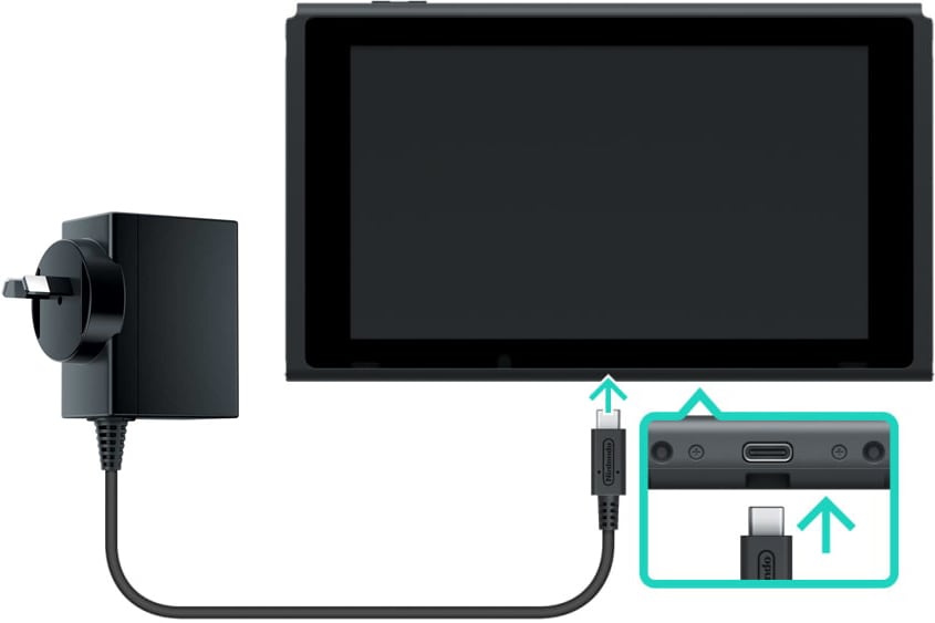 How to Charge the Nintendo Switch Console - OLED Connect the AC adapter