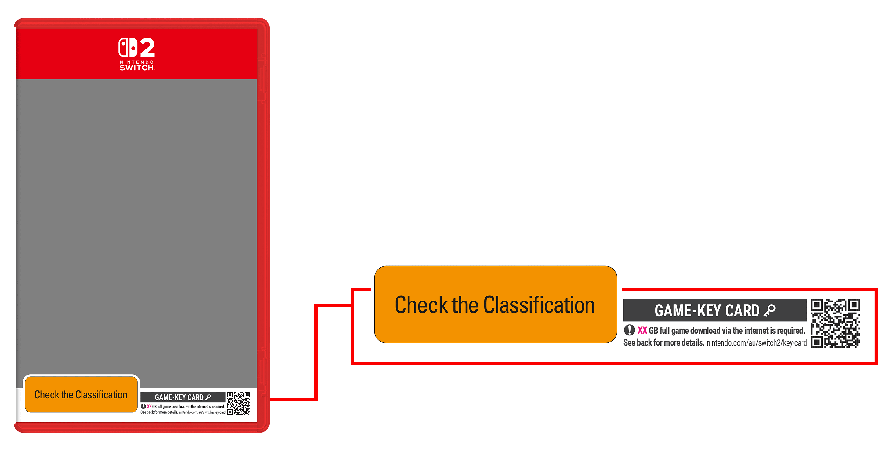 Nintendo Switch 2 example of packaging for a game-key card