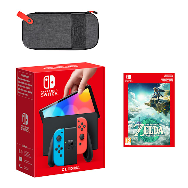 Nintendo Switch – OLED Model (Neon Blue/Neon Red) The Legend of Zelda: Tears of the Kingdom Pack