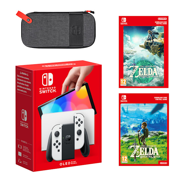 Nintendo Switch – OLED Model (White) The Legend of Zelda: Tears of the Kingdom + The Legend of Zelda: Breath of the Wild Pack